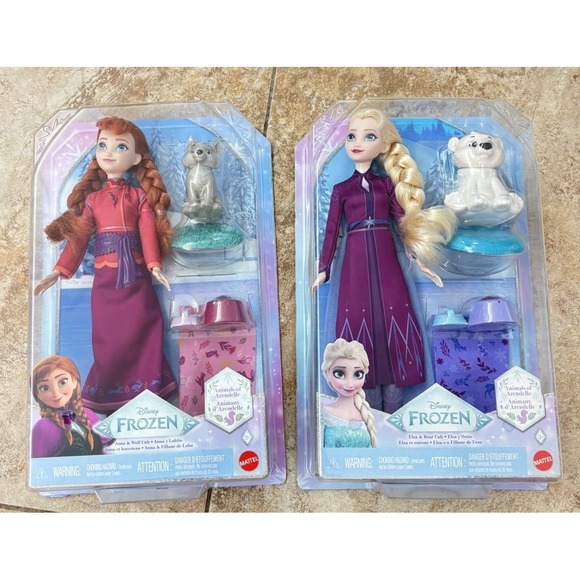 Disney Other - Disney Frozen Anna‎ Elsa Animals of Arendelle Mattel Doll Set Wolf Bear NIB 2020